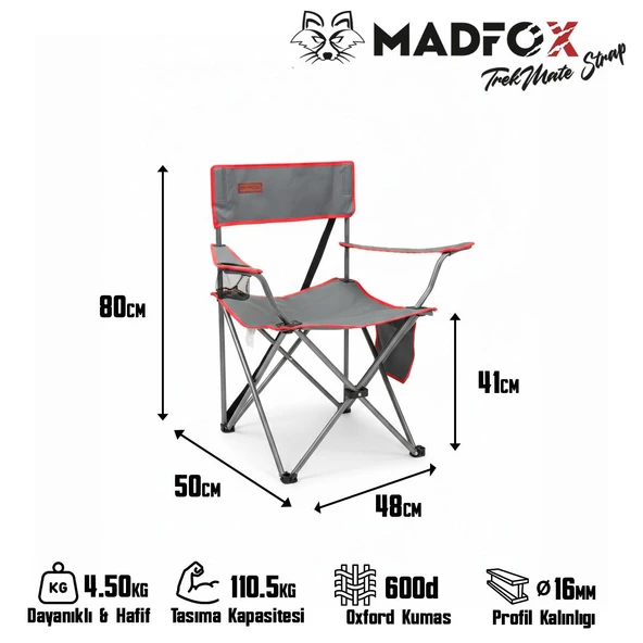 Madfox TrekMate Strap Katlanır Outdoor Koltuk - Resim 4