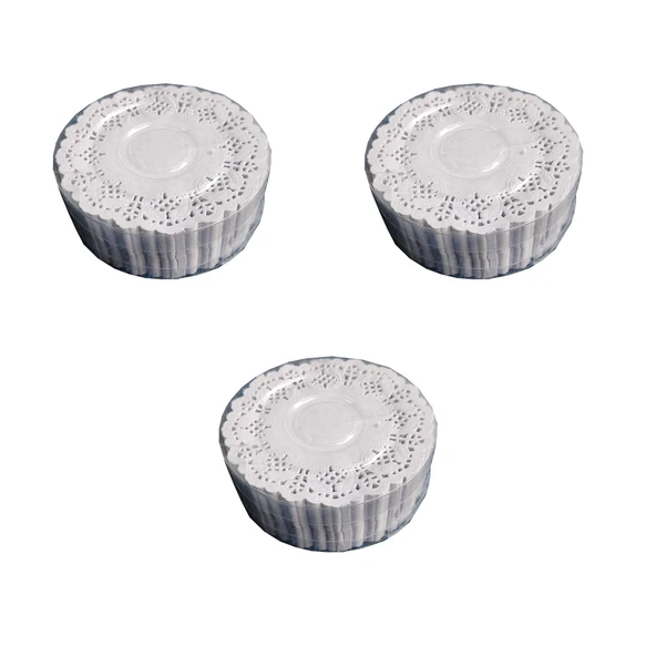 Dantel Kağıt Bardak Altlığı - Beyaz - 9 Cm. - 500 Adetlik 3 Paket - 1500 Adet ürün görseli 1