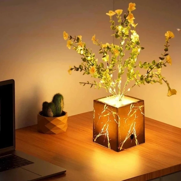 Siyah Saksılı LED Yapay Çiçek ürün görseli 1