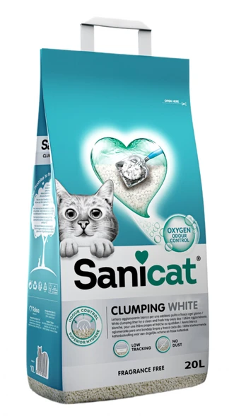 Sanicat Clumping White Kokusuz Kedi Kumu 20 L ürün görseli 1