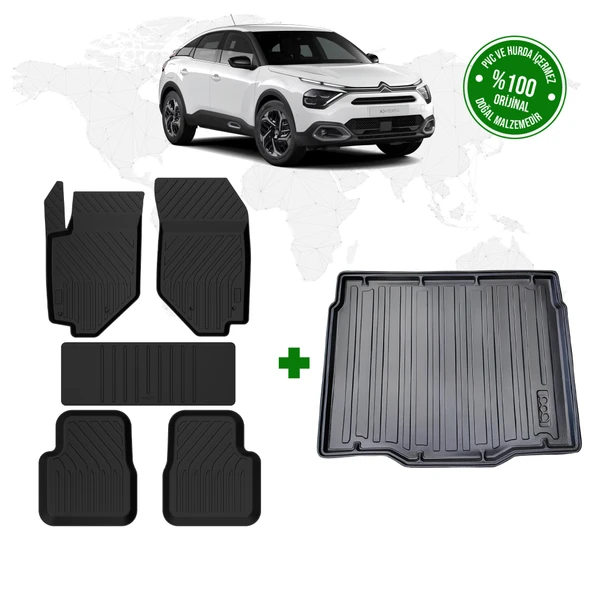 Citroen C4 4D Havuzlu Paspas ve 3D Bagaj Havuzu 2021 Model ve Sonrası ürün görseli 1