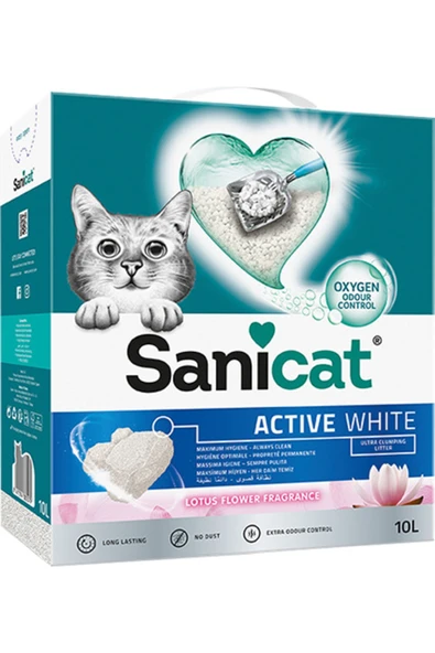 Sanicat Active White Lotus Çiçeği Kedi Kumu 10 L ürün görseli 1