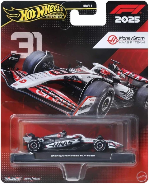HOT WHEELS Premium Formula 1 Yarış Arabası – MoneyGram Hass F1 HRV11-JKD78 ürün görseli 1