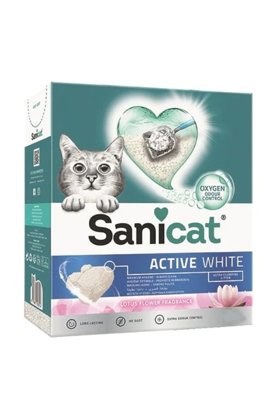 Sanicat Active White Lotus Çiçeği Kedi Kumu 6 L ürün görseli 1