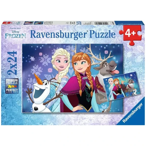 Ravensburger 2 Adet 24 Parçalı Puzzle Disney Frozen Elsa Anna Ravensburger 4 Yaş ve Üzeri Çocuk Yapbozları Serisi ürün görseli 1