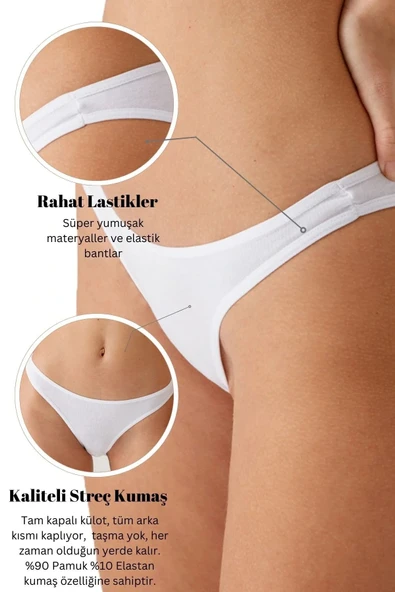 5'li Paket 2955 Pamuklu Basic Brief Normal Bel - Resim 6