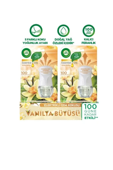 Air Wick Elektrikli Oda Kokusu Kit Vanilya Büyüsü (Cihaz +Yedek Şişe) X 2 Adet - Esansiyel Yağlar Içerir* ürün görseli 1