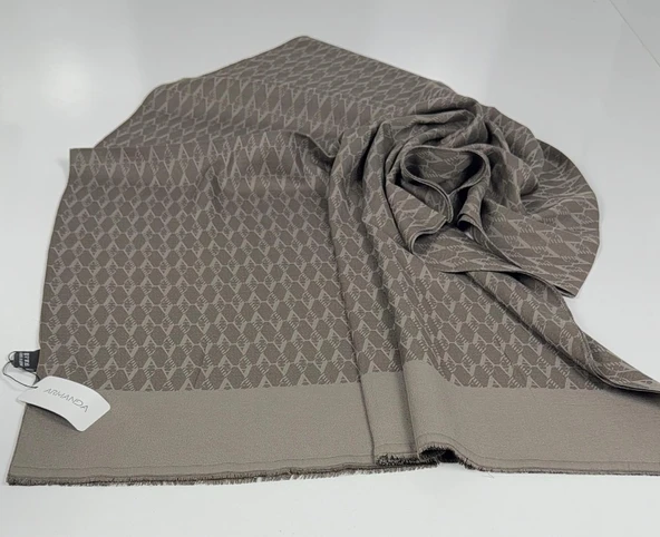 ARMANDA COTTON MONOGRAM DESEN ŞAL - 3098-1015 - Resim 3