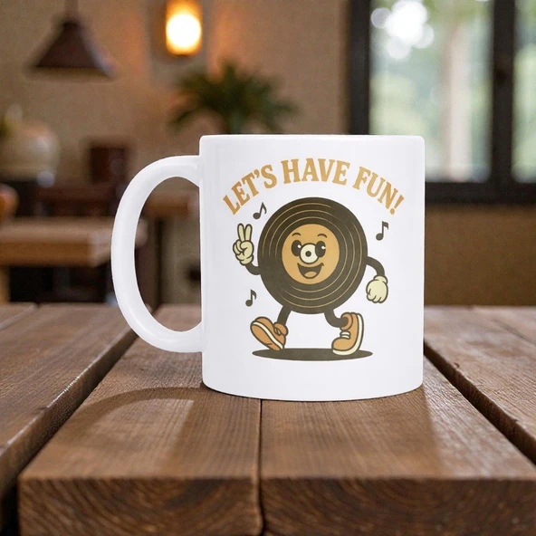 PRYDESIGN Let’s Have Fun Neşeli Plak Seramik Kupa - Resim 5