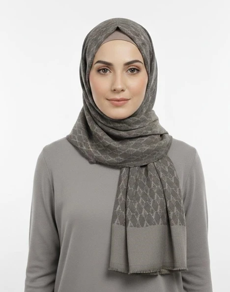 ARMANDA COTTON MONOGRAM DESEN ŞAL - 3098-1015 ürün görseli 1