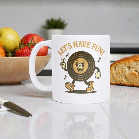 PRYDESIGN Let’s Have Fun Neşeli Plak Seramik Kupa - Resim 4
