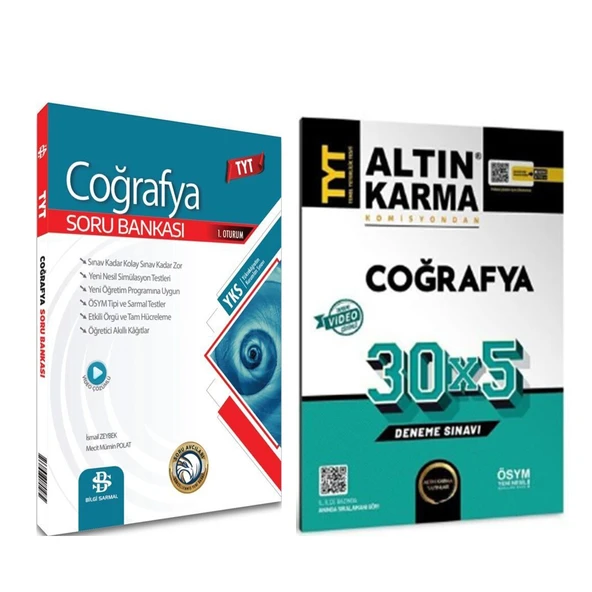 Bilgi Sarmal TYT Coğrafya Soru Bankası ve Altın Karma TYT Coğrafya Deneme Seti 2 Kitap ürün görseli 1
