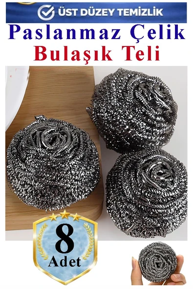 Bulaşık Teli Ovma Teli 8 Adet Ekonomik Toptel Sürtme Teli Lavabo Mutfak Banyo Temizlik Teli Sert Yüzey İçin ürün görseli 1