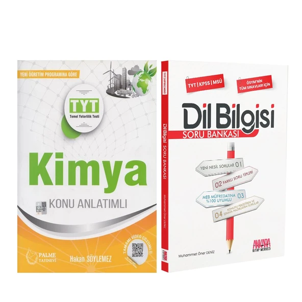 Palme TYT Kimya Konu ve AKM Dil Bilgisi Soru Bankası Seti 2 Kitap ürün görseli 1