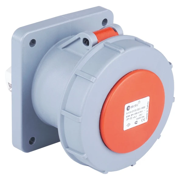 TP Electric 3138-322-1600 Vidalı Bağlantı IP67 5x125A Makine Prizi ürün görseli 1