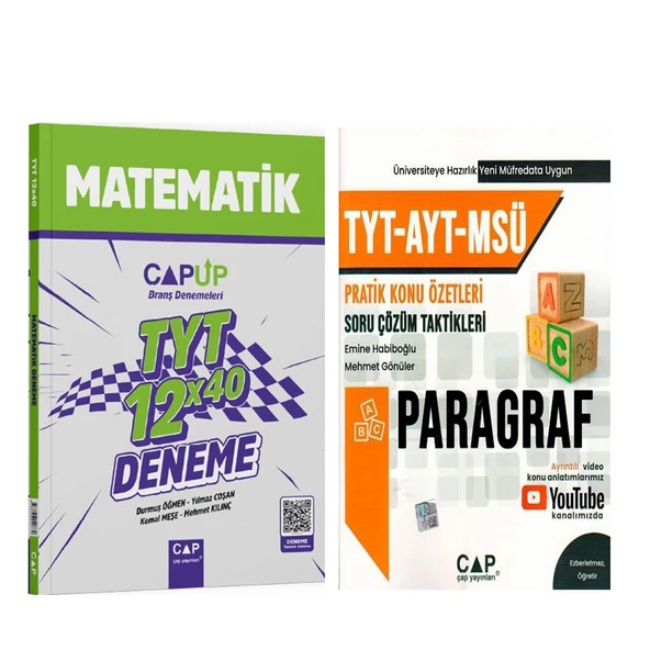 Çap TYT Matematik Deneme ve Paragraf Soru Bankası Seti 2 Kitap ürün görseli 1