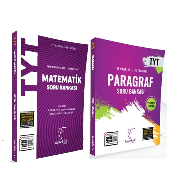 Karekök TYT Matematik ve Paragraf Soru Bankası Seti 2 Kitap ürün görseli 1