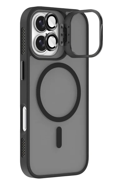 iPhone 17 6.3'' StandGuard MagSafe Kılıf + Lens Koruma Mat Siyah ürün görseli 1