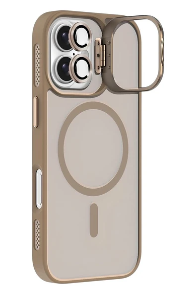 iPhone 16 StandGuard MagSafe Kılıf + Lens Koruma Kum Beji ürün görseli 1