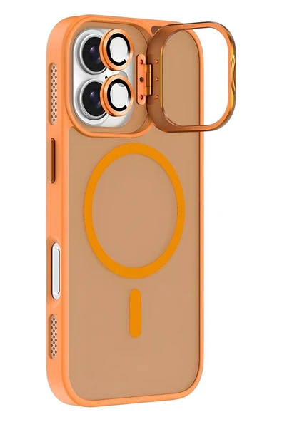 iPhone 16 StandGuard MagSafe Kılıf + Lens Koruma Enerji Turuncusu ürün görseli 1