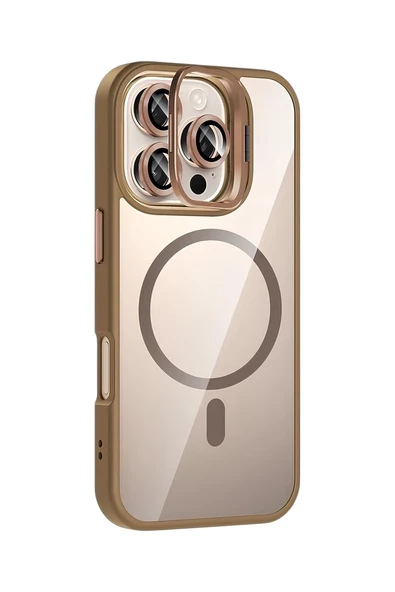 iPhone 16 Pro 6.3'' StandGuard MagSafe Kılıf + Lens Koruma Kum Beji ürün görseli 1