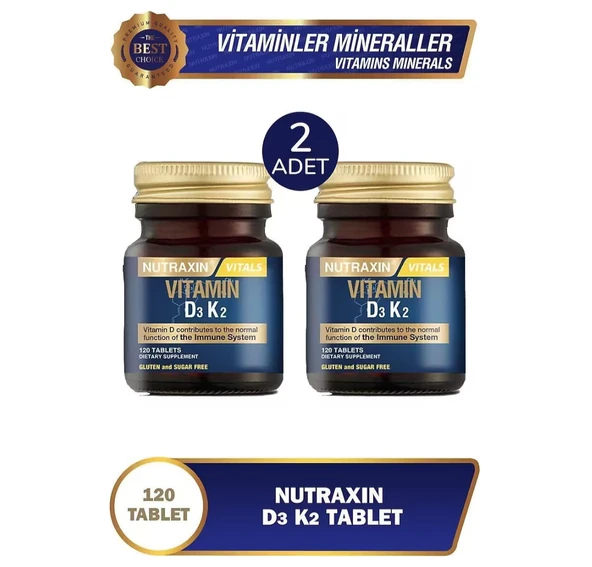 Nutraxin D3K2 120 Tablet 2 Adet ürün görseli 1