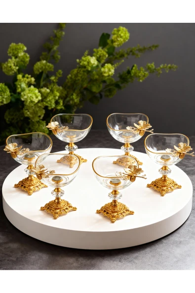 ÇNR Home Collection 6 ADET KELEBEKLİ DÖKÜM AYAKLI KASE ürün görseli 1