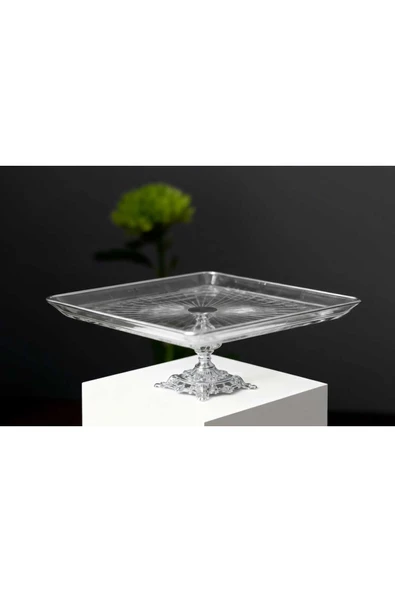 ÇNR Home Collection METAL AYAKLI KARE SUNUM SERVİS TABAKLIĞI ürün görseli 1