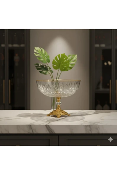 ÇNR Home Collection METAL AYAKLI LÜXS OVAL GONDOL SUNUM KASESİ ürün görseli 1