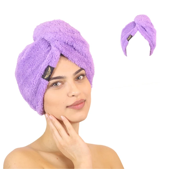 Tekli Paket Mikrofiber Saç Havlusu (Lila) ürün görseli 1