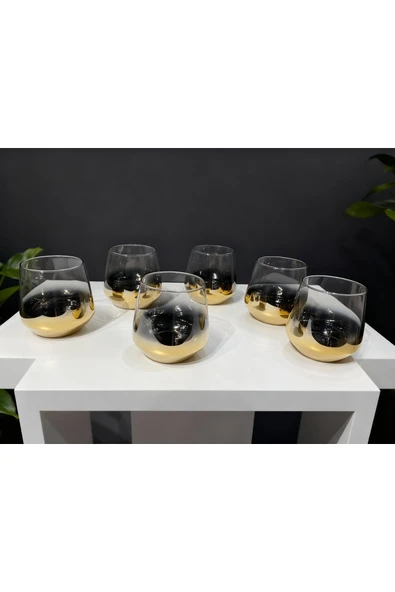 ÇNR Home Collection LAV TİTANYUM GOLD KISA BARDAK ürün görseli 1