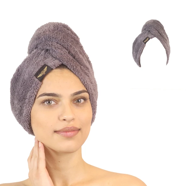 Tekli Paket Mikrofiber Saç Havlusu (Gri) ürün görseli 1
