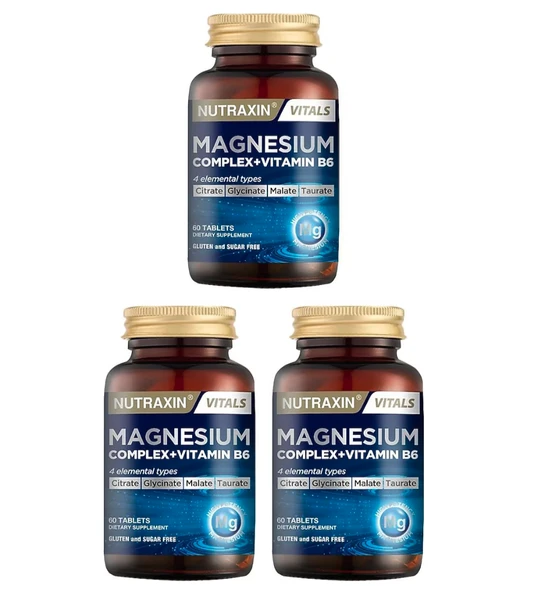 Nutraxin Magnesium Complex + Vitamin B6 60 Tablet 3'lü ürün görseli 1
