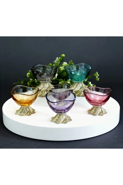 Elta Collection 6 Lı Kahve Yanı Renkli Mini Lokumluk Şekerlik Sosluk Reçellik Çerezlik Kase ürün görseli 1