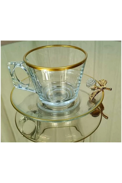 ÇNR Home Collection PAŞABAHÇE VELA FİNCAN TAKIMI 12 PARÇA 6 KİŞİLİK KELEBEKLİ YALDIZLI HEDİYELİK ÇEYİZLİK ürün görseli 1