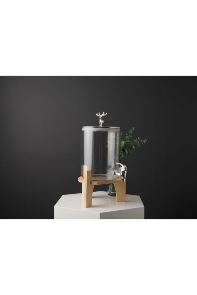 CNR HOME CONCEPT GOLD BAL CAM ŞERBETLİK MEŞRUBATLIK-MUSLUKLU & AHŞAP STANDLI 3.6 LT ürün görseli 1