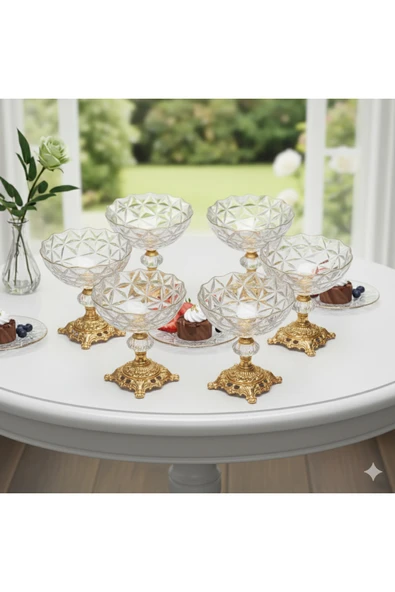 ÇNR Home Collection 6 lı Estrella Ayaklı Kase Sunumluk ürün görseli 1