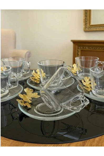 ÇNR Home Collection PAŞABAHÇE VELA FİNCAN TAKIMI 12 PARÇA 6 KİŞİLİK KELEBEKLİ HEDİYELİK ÇEYİZLİK ürün görseli 1
