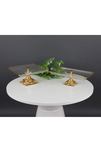 ÇNR Home Collection 2 PARÇA GOLD PASTA SINUMLUK KURABİYELİK SETİ ürün görseli 1
