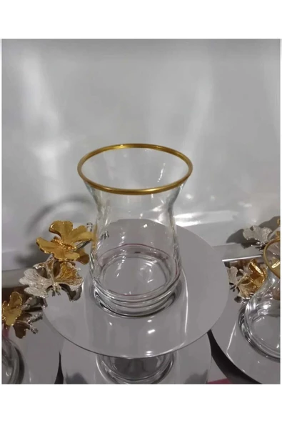 ÇNR Home Collection PAŞABAHÇE 6lı ÇAY SETİ KELEBEKLİ ürün görseli 1