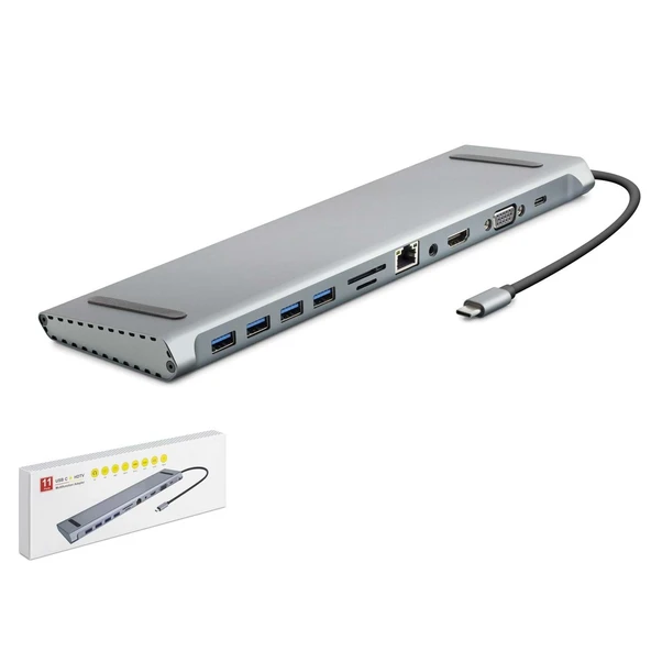 Hadron Hdx7854 Type-C Hdtv Combo Type-C + Hdmi 4K 30Hz + 4-Usb3.0 + Vga + Audio ürün görseli 1