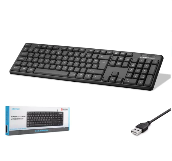 HADRON HDX2601 Standart F Klavye - Siyah ürün görseli 1