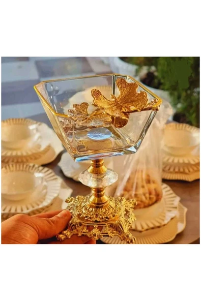 ÇNR Home Collection KAREN 6 ADET KELEBEKLİ DÖKÜM AYAKLI KASE MAGNOLİA, DONDURMALIK CUP & ÇEREZLİK SUNUMLUK ürün görseli 1