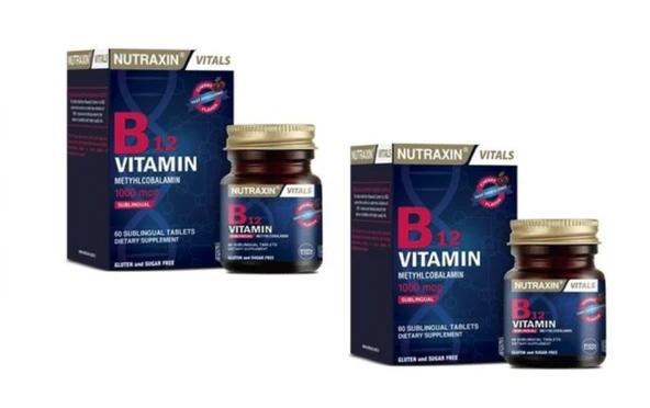 Nutraxin B12 Vitamin 1000 mcg 60 Tablet 2'li ürün görseli 1