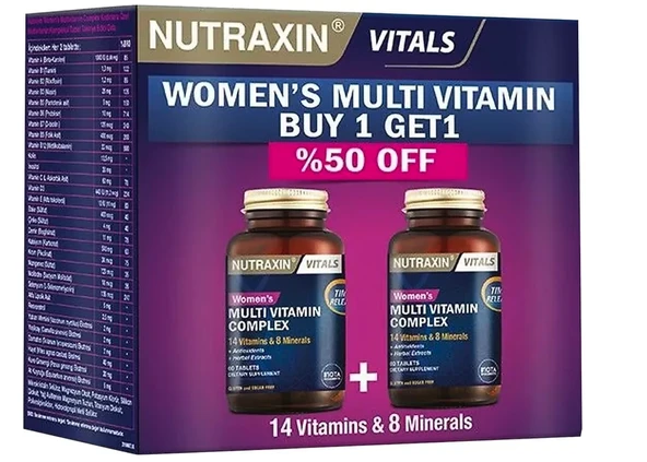 Nutraxin Women's Multivitamin Complex 120 Tablet ürün görseli 1
