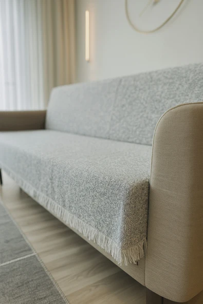 SYCAMORE HOME Modern Gri Pamuklu Koltuk Örtüsü 170×215 cm – Yıkanabilir, Tek Parça, Şık & Konforlu ürün görseli 1