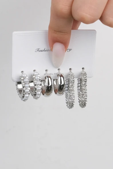 Jack Ferrero KADIN ÇELİK RENK ATMAZ 6 LI KÜPE MODELİ bşrgküjfererope723a7 ürün görseli 1