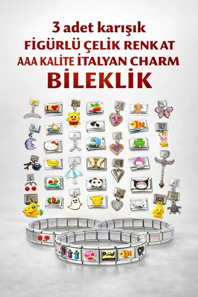 Jack Ferrero 3'LÜ ÇELİK AJDA BİLEKLİK ürün görseli 1