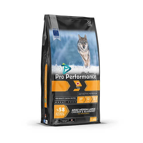 Pro Performance Tavuklu ve Yaban Mersinli Orta ve Büyük Irk Yetişkin Köpek Maması 12 Kg ürün görseli 1