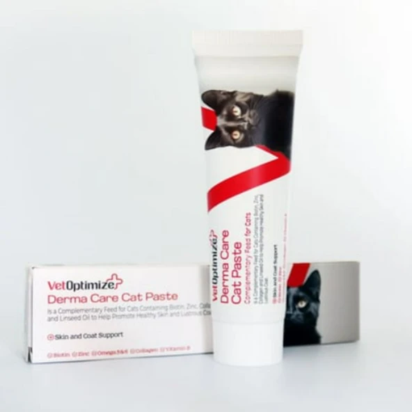 VetOptimize Derma Care Cat Pasta 100 gr  Kedi Tüy Dökülmesini Önleyen, Parlaklık Veren Biotin & Çinko Macunu ürün görseli 1